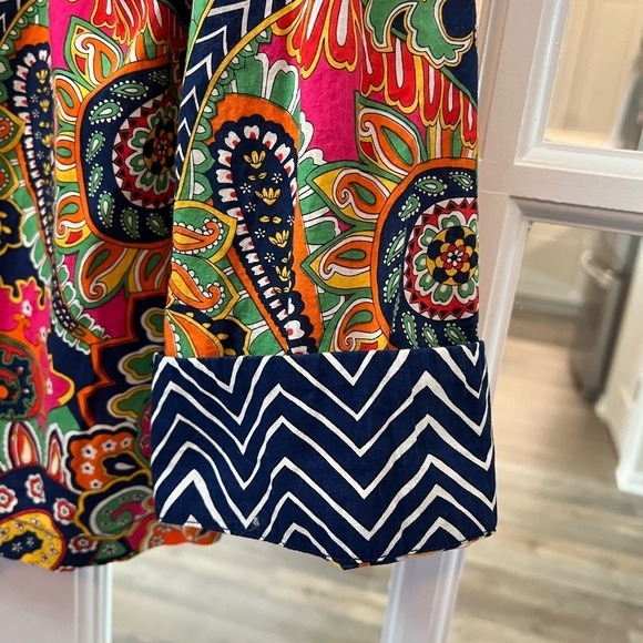 Vera Bradley Multicolor Paisley button up long sleeved blouse size M EUC - Picture 7 of 8